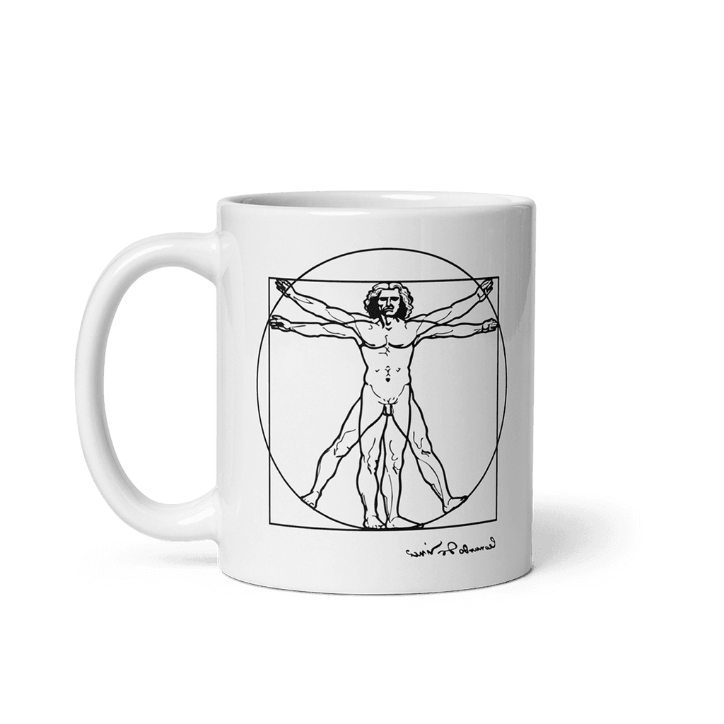 Leonardo Da Vinci, Vitruvian Man Sketch Mug